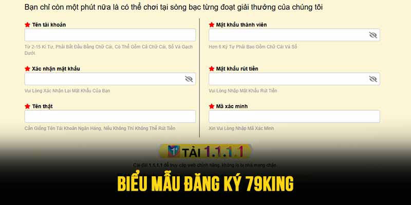 Biểu mẫu cung cấp thông tin dành cho thành viên mới tại nhà cái